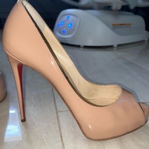 christian louboutin nude platforms